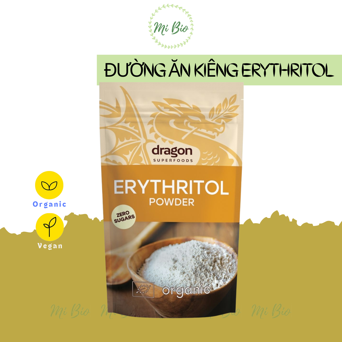 Đường ăn kiêng Erythritol hữu cơ 250gr - Dragon Superfoods
