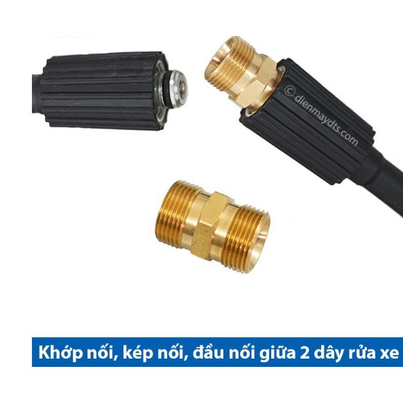 Đầu nối 2 dây xịt rửa xe mini – đồng thau