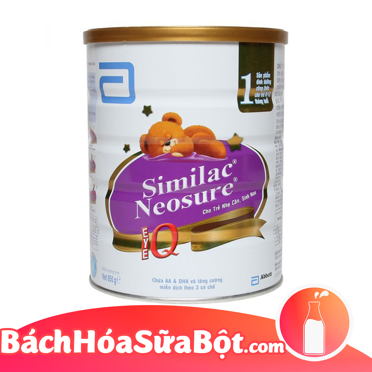 Sữa bột Similac Neosure 1 850g (Dành cho trẻ từ 0 - 12 tháng nhẹ cân, sinh non)