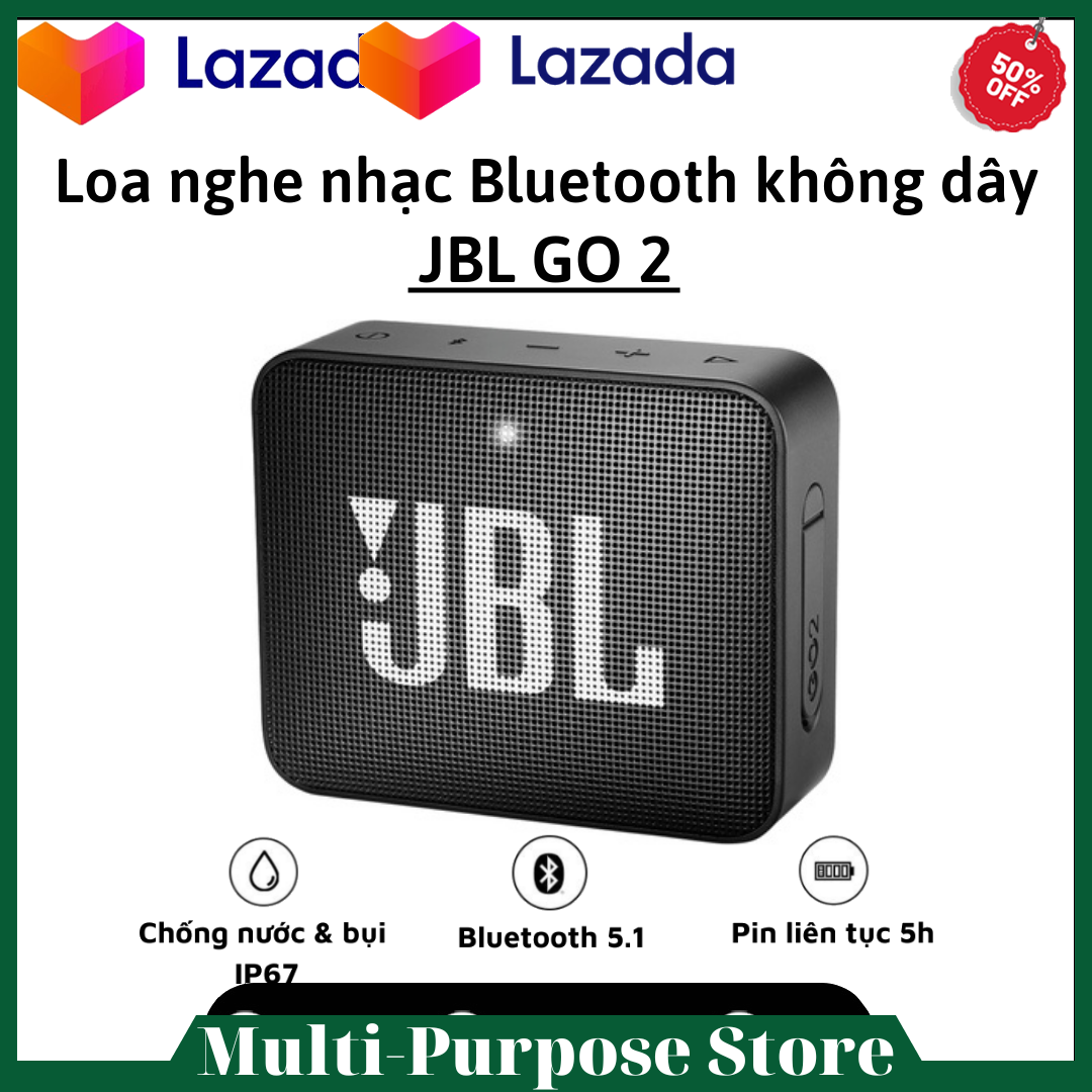 Loa bluetooth jbl - go2 , loa di động 5w, loa nghe nhạc bluetooth bass mạnh, kháng nước và bụi ip67, hệ thống bluetooth 5.1, công nghệ âm thanh jbl pro sound, đa dạng màu sắc ( bảo hành 2 năm