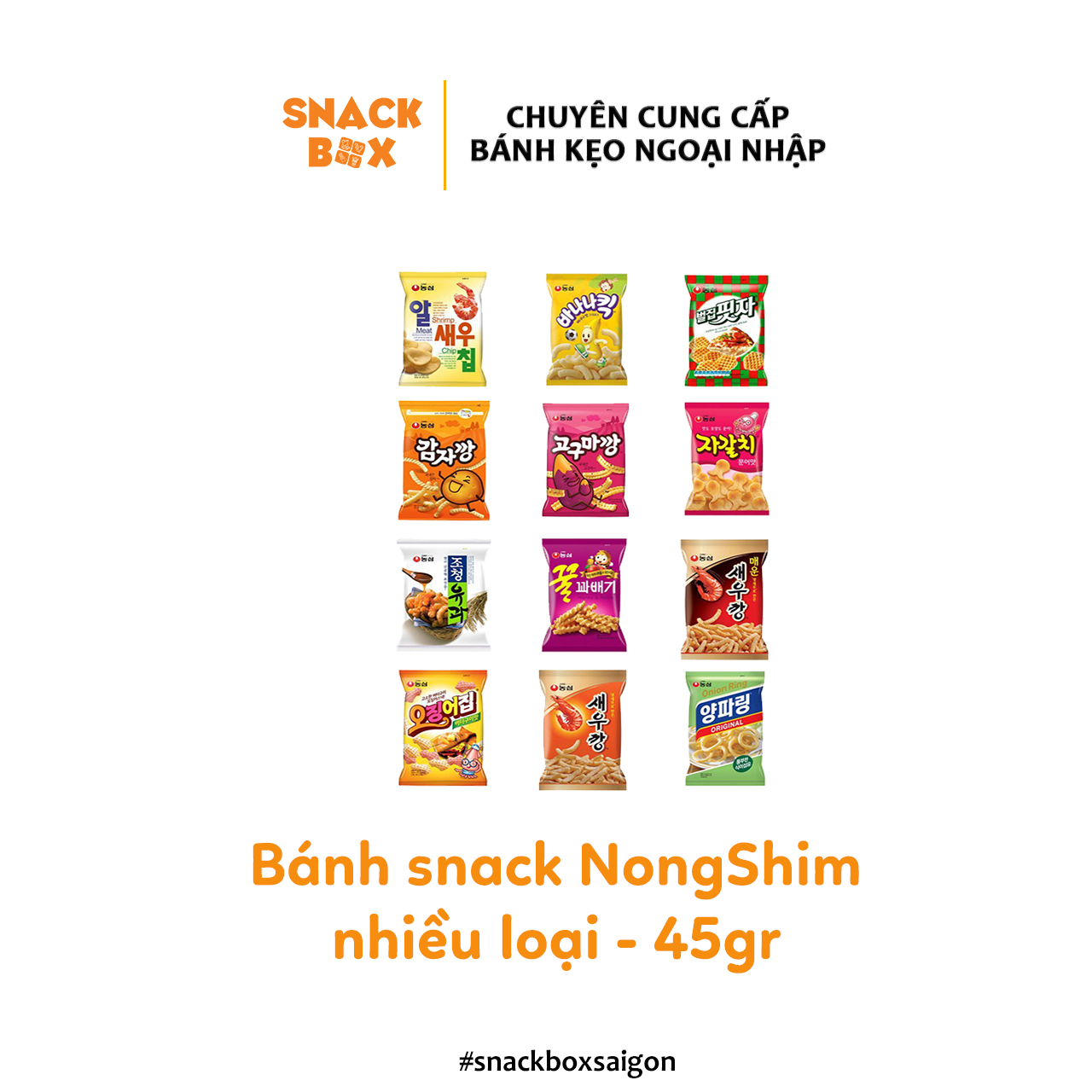 6 Loại Bánh Snack NongShim Nhiều Loại 45gr - Hàn Quốc