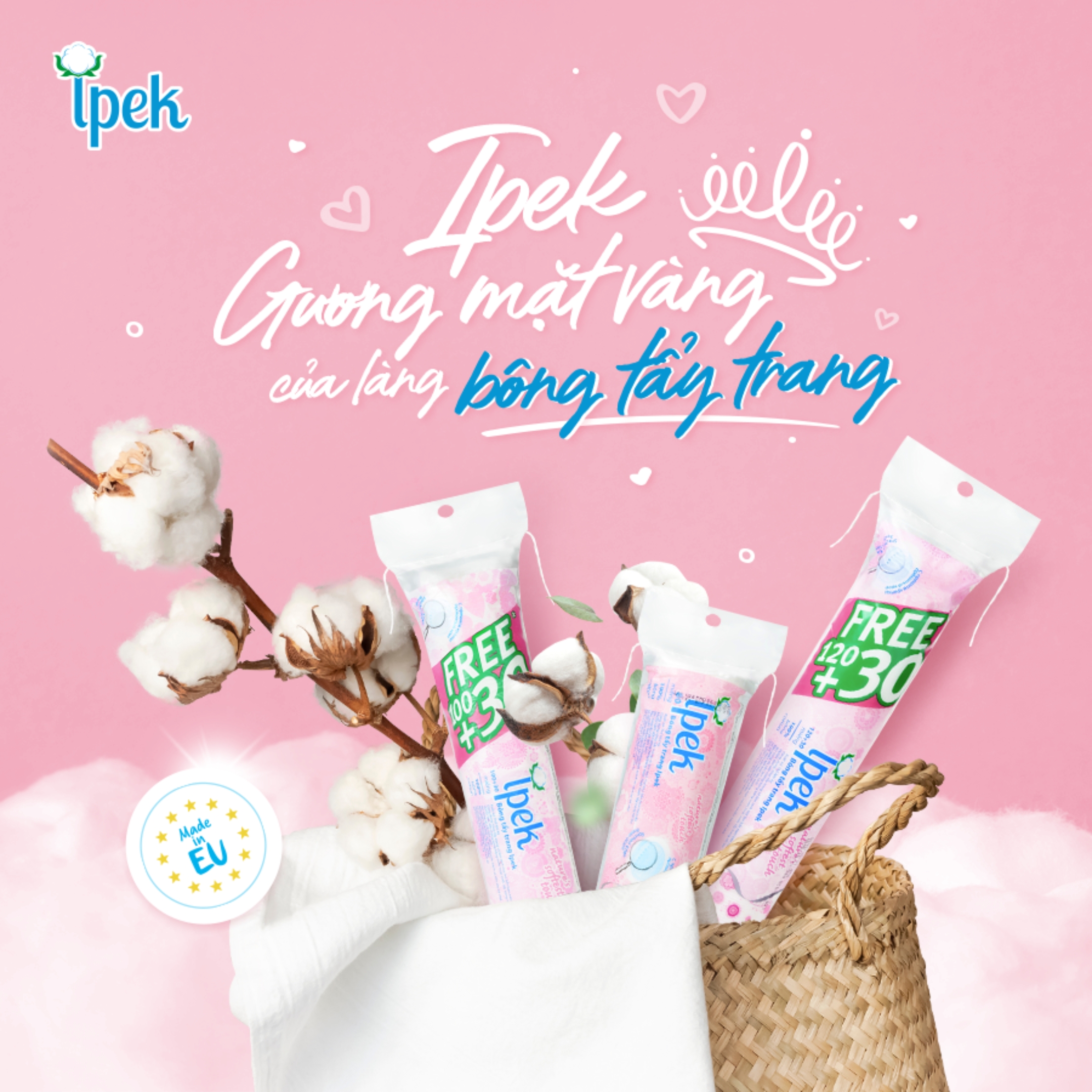 Bông tẩy trang Ipek Klasik Cotton Pads