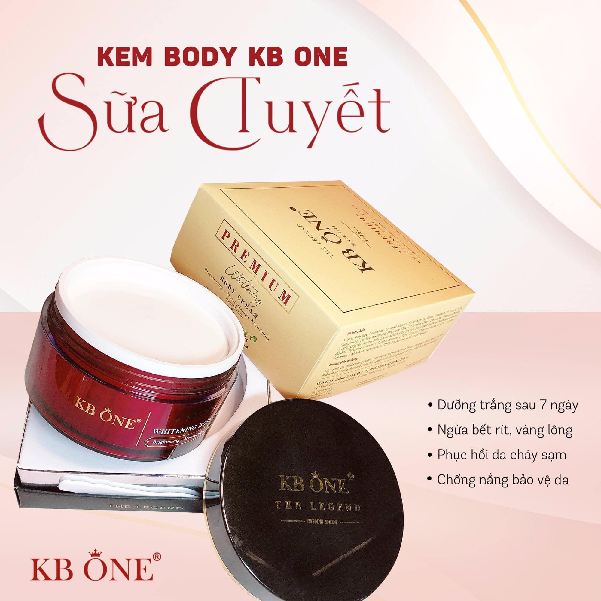 Kem Body Kbone sữa tuyết dưỡng trắng sâu