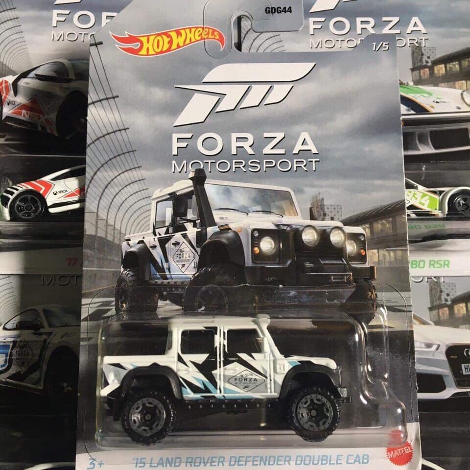Xe Mô Hình Hot Wheels Forza Motorsport tỉ lệ 1:64 "15 Land Rover Defender Double Cab"