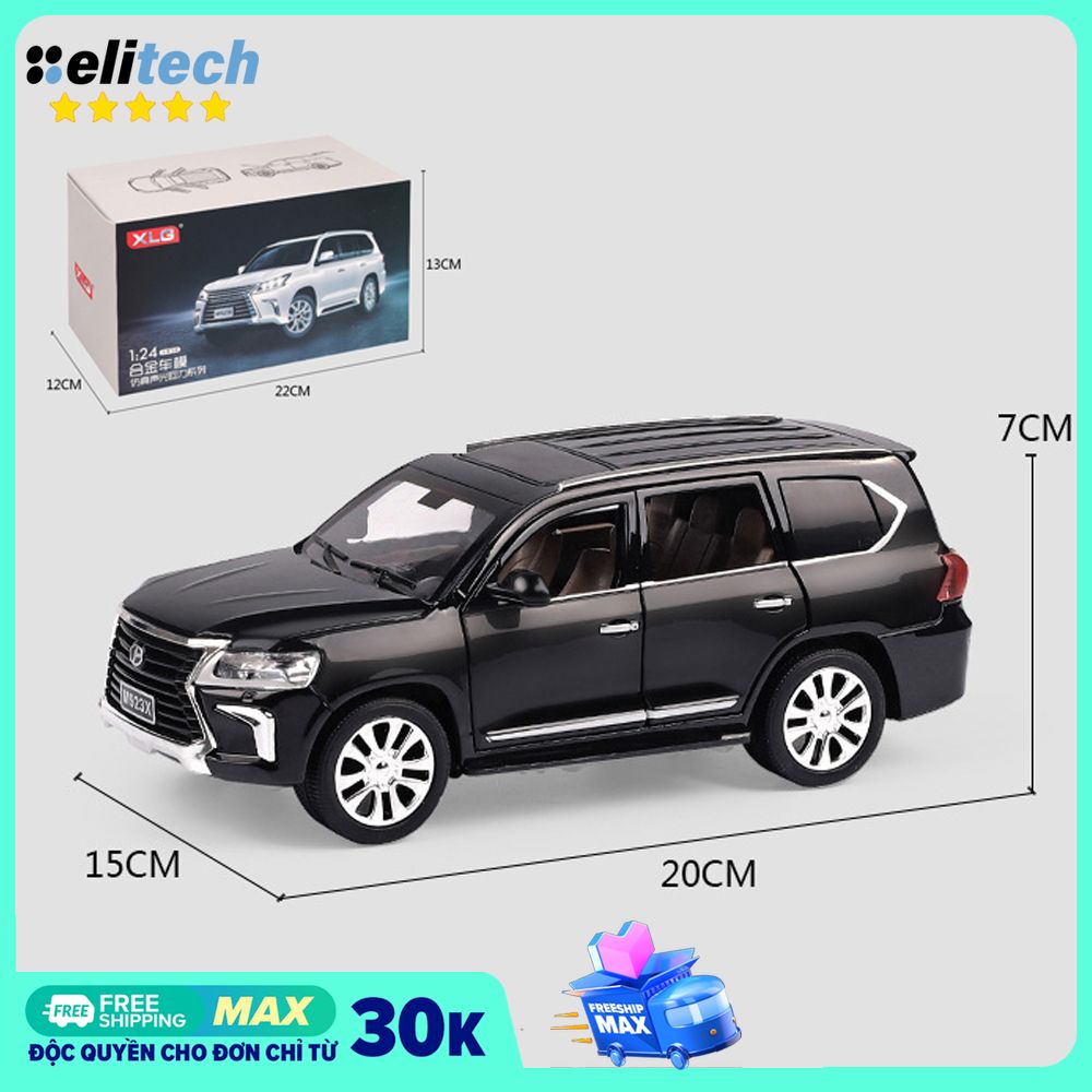 Xe mô hình hợp kim Lexus LX570 tỉ lệ 1:24 chính hãng XLG 2 màu Đen Trắng