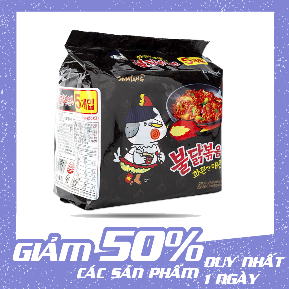 Mì khô gà cay SAMYANG Hàn Quốc vị truyền thống (COMBO 5 GÓI) mì cay gói, ăn mì cay hàn quốc, mì cay ăn liền hàn quốc, mì ăn cay, mì cay ăn vặt,mì cay hàn quốc gói đồ ăn vặt hàn quốc ngon, đồ ăn vặt hàn quốc ở hà nội, hàng tốt Bảo Khanh