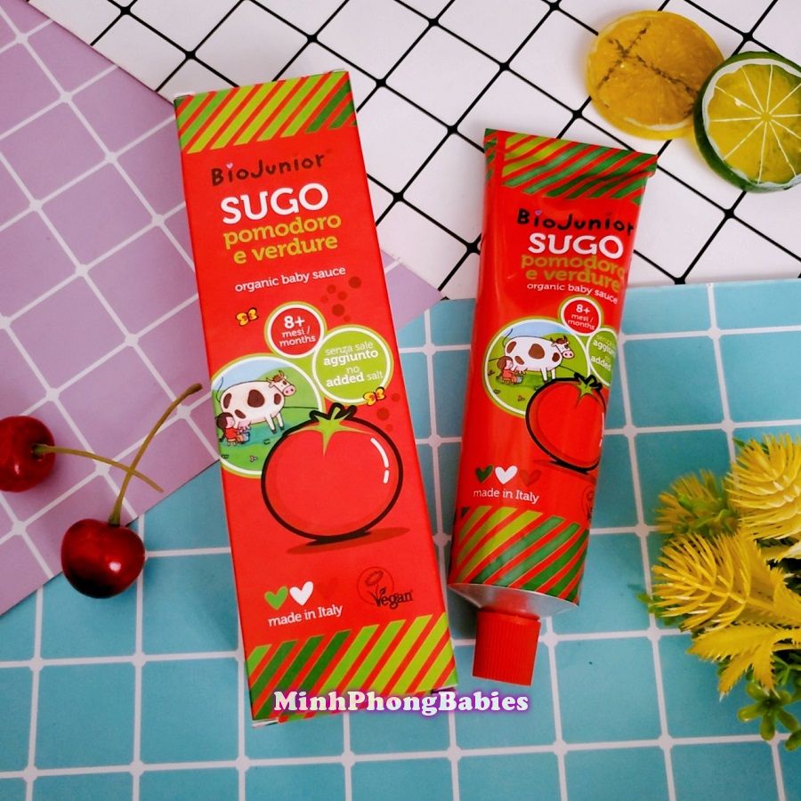 Sốt cà chua ăn dặm hữu cơ cho bé từ 8m bio junior 150g