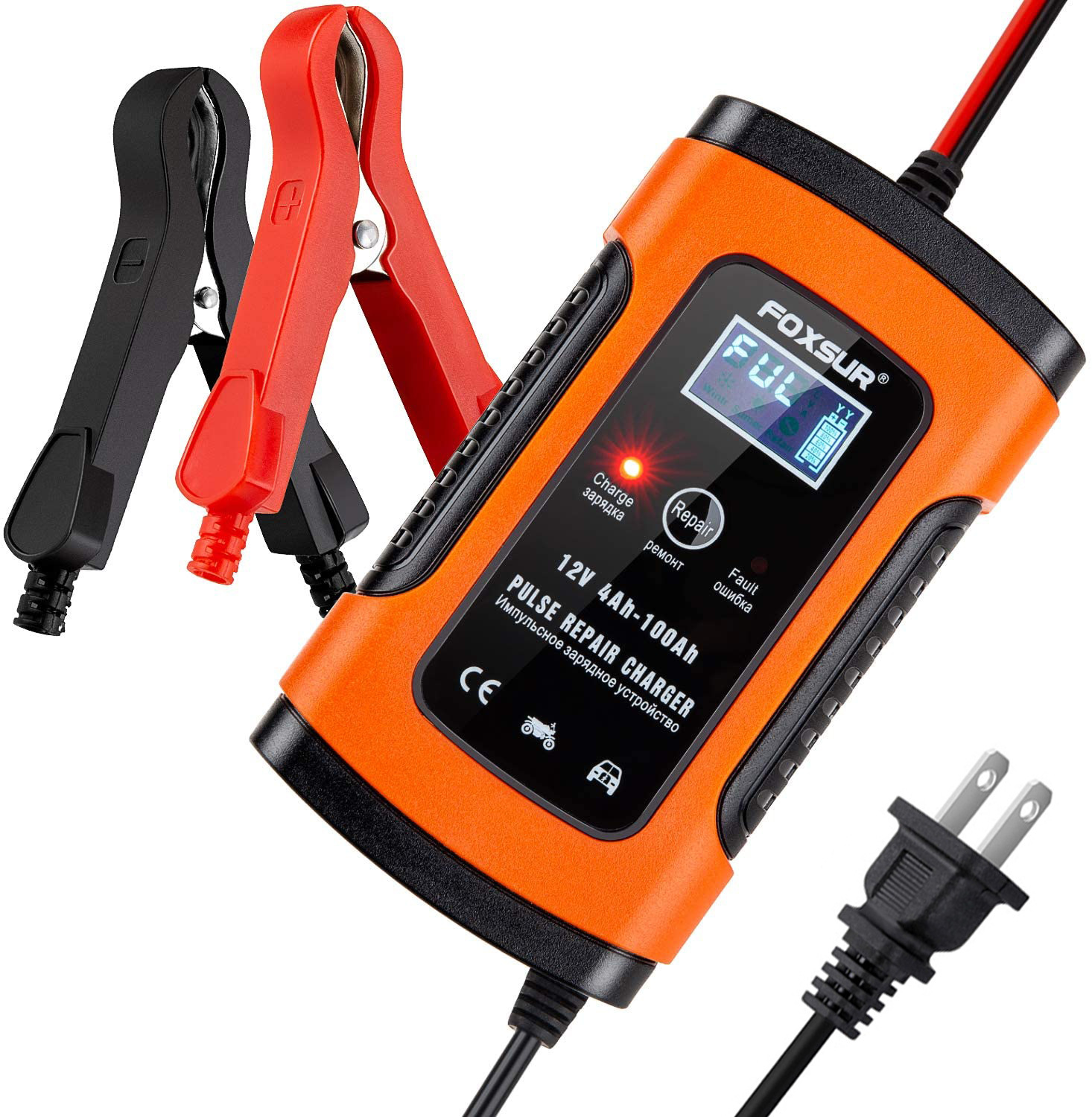 Máy Sạc Ắc Quy FOXSUR 12V 5A Kèm Phục Hồi Bình Bộ Sạc Bình Acquy Tự Ngắt Khi Đầy Khử Sunfat (Loại 1)