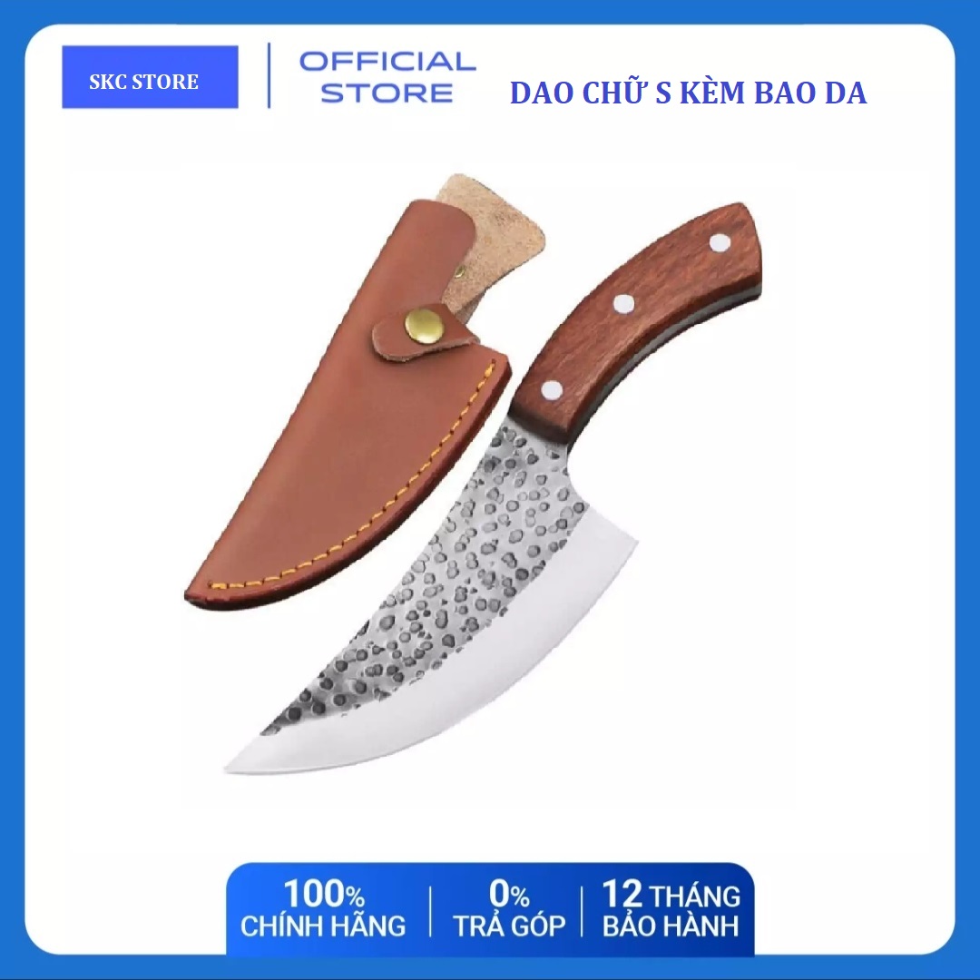 CS041 ,  Dao chữ S nhíp ô tô tặng kèm bao da , Làng Nghề Rèn Truyền Thống vn