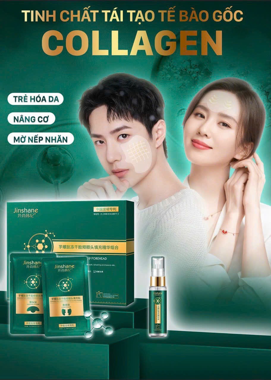 Bộ tinh chất tái tạo tế bào gốc Collagen Jinshane, tinh chất mờ nếp nhăn, giảm thâm nám tàn nhang, tế bào gốc trẻ hóa da