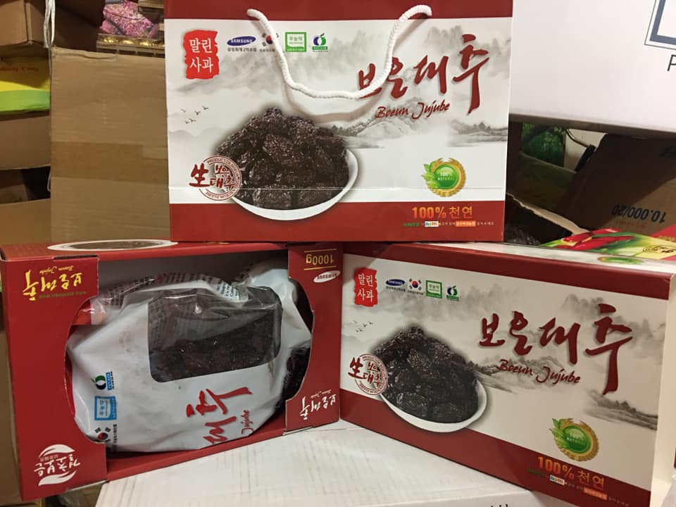 Táo đen khô hộp quà có túi của Hàn Quốc ngon, bổ, rẻ