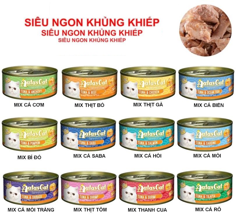 Thịt hộp cá ngừ cho mèo - Aatas Cat 80g