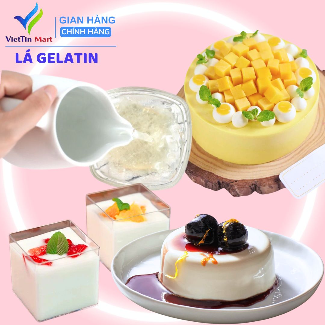 10 lá gelatine (làm bánh, kẹo) -Viettin Mart