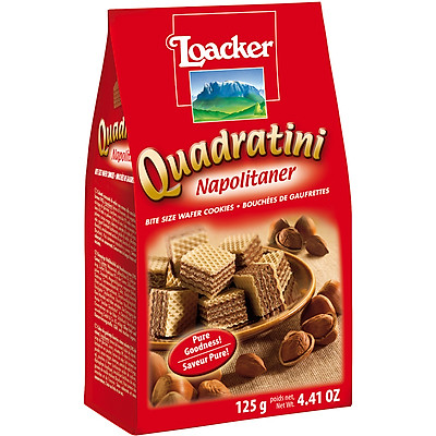 Bánh Xốp Quadratini Kem Hạt Dẻ Loacker (125g)