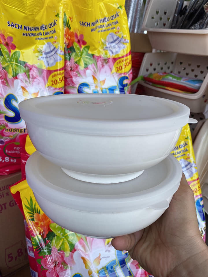 Bộ 2 tô sứ có nắp 16cm
