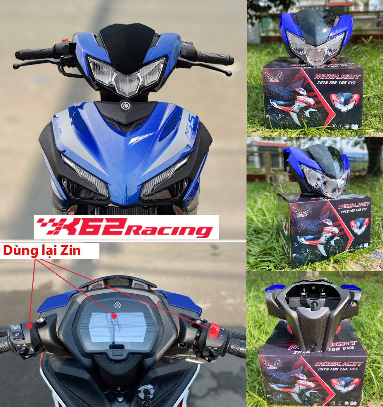 Bộ đầu đèn exciter 19 gắn như zin exciter 155 VVA