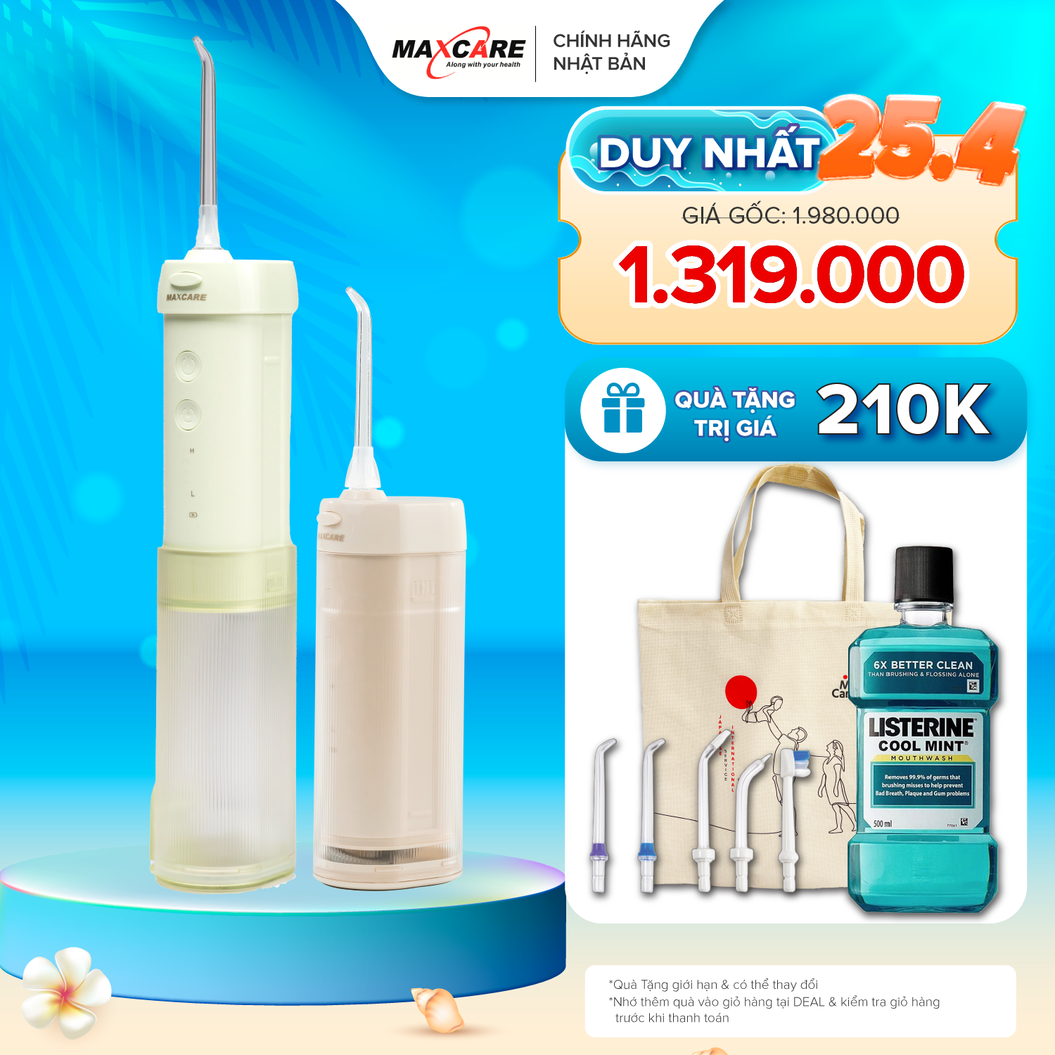 Máy tăm nước cầm tay maxcare travel size ultraclean - công nghệ độc quyền nhật bản, phiên bản giới hạn, 200ml