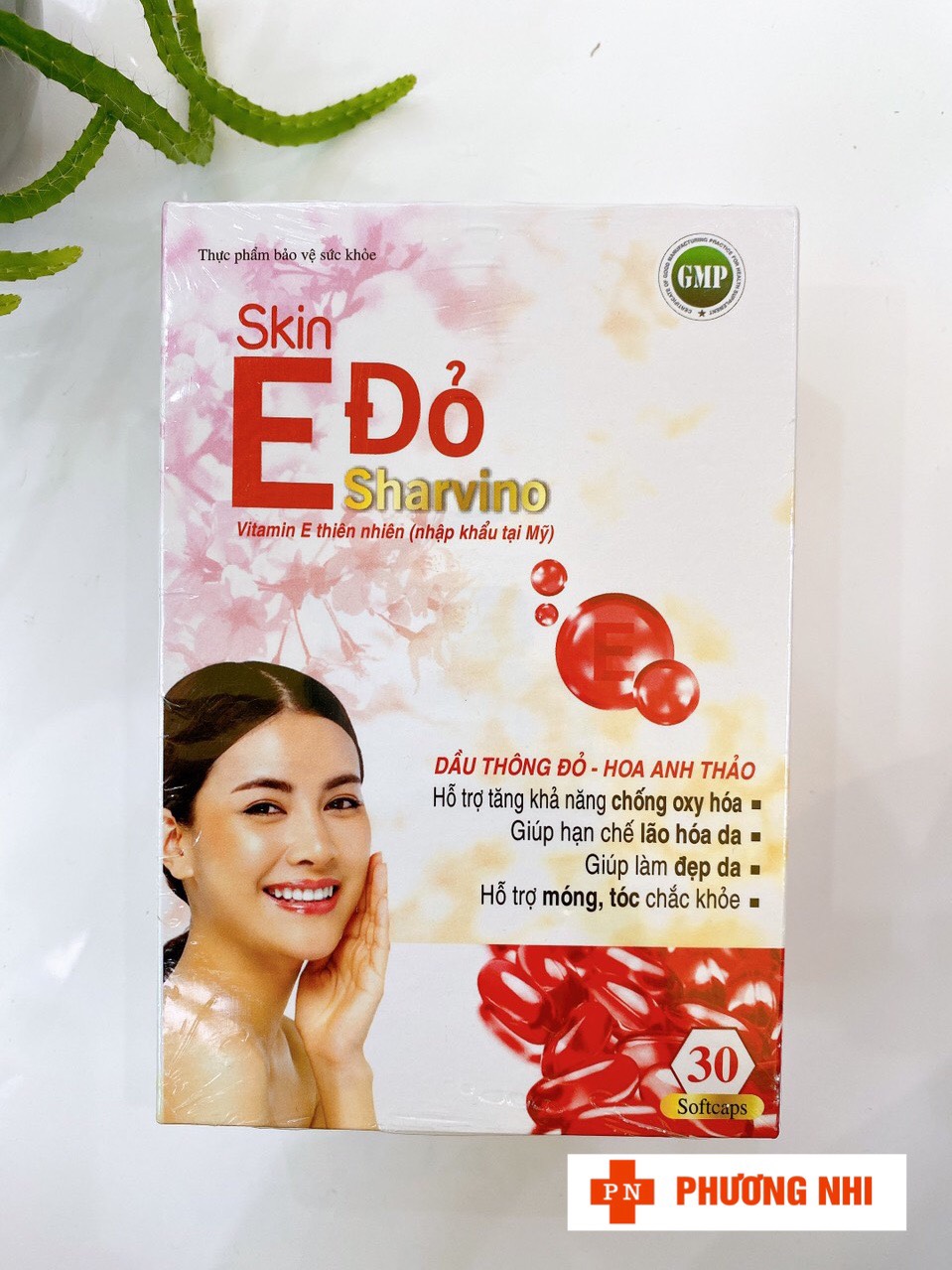 Skin e đỏ sharvino - vitamin e,dầu thông đỏ, tinh dầu hoa anh thảo chiết xuất tự nhiên nhập khẩu tại mỹ