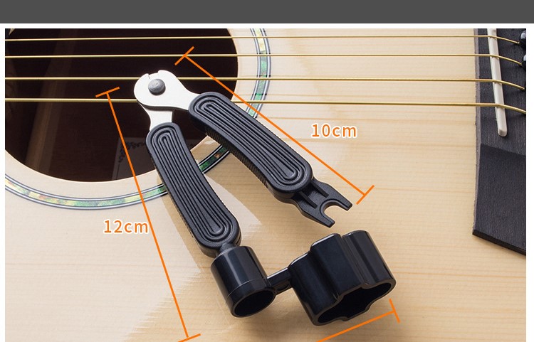 Dụng cụ thay dây đàn guitar đa năng 3 trong 1: Kiềm cắt dây + Tay quay lên dây + Nhổ chốt