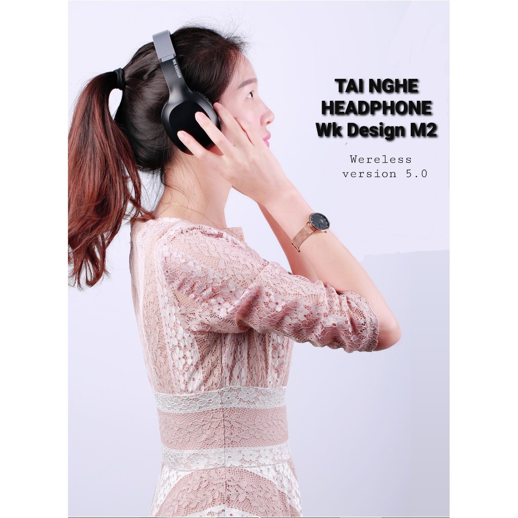 Tai Nghe Chụp Tai Wireless Bluetooth Wk Design M2 Chất Lượng Âm Tốt