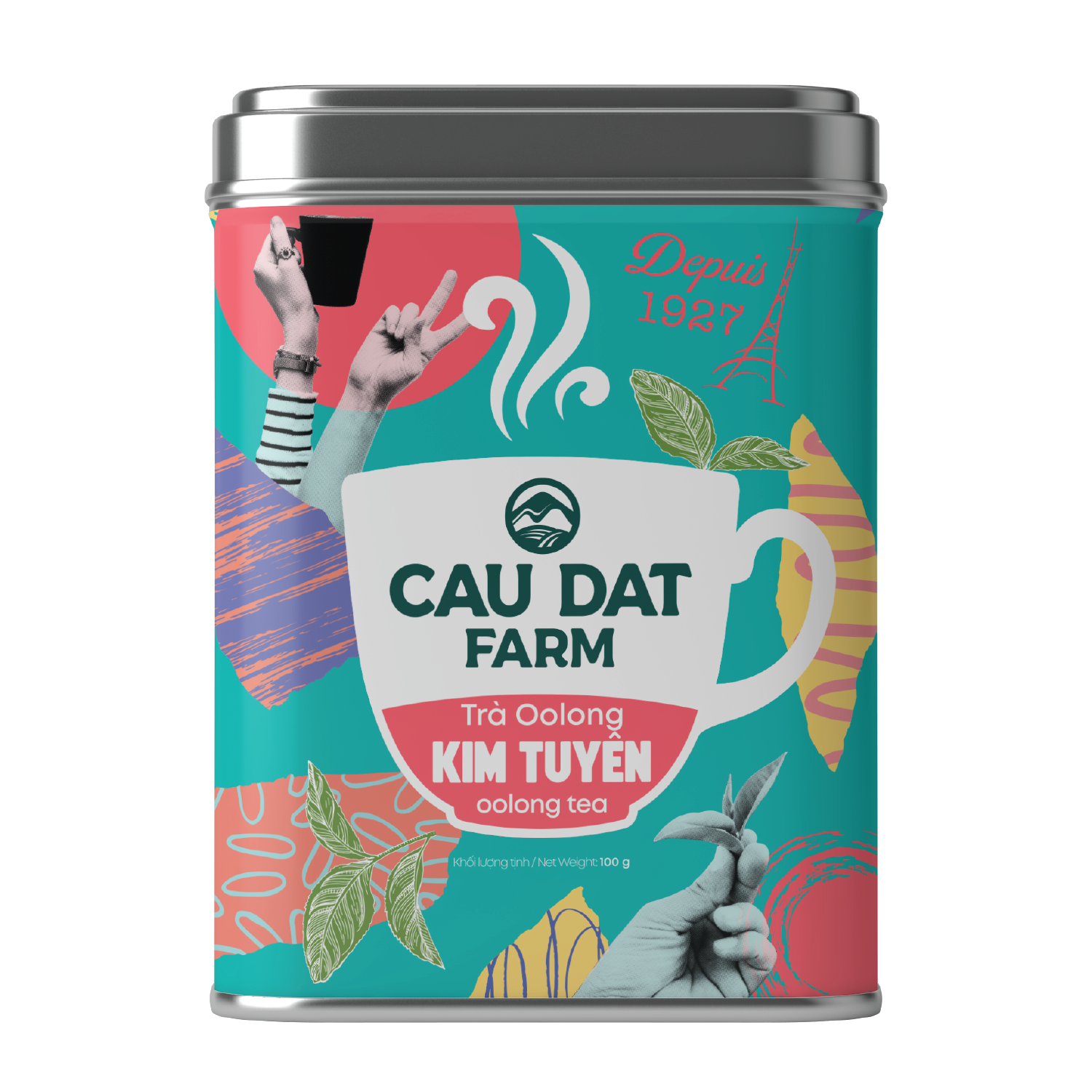Trà ô long kim tuyên hộp thiếc 100gr