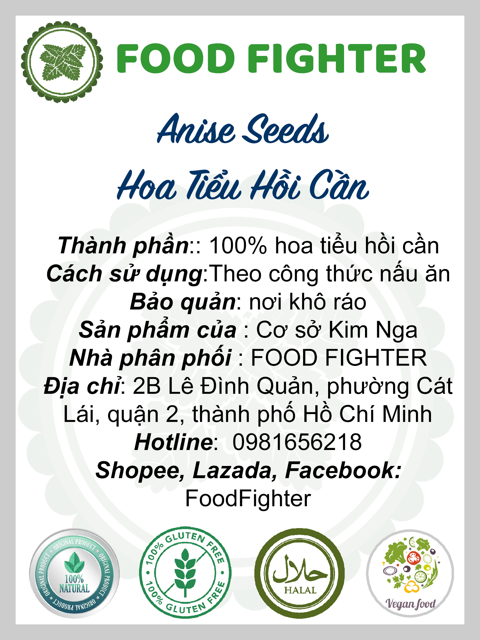 Hoa tiểu hồi cần - anise seeds - trà giảm mỡ địa trung hải hũ 120ml