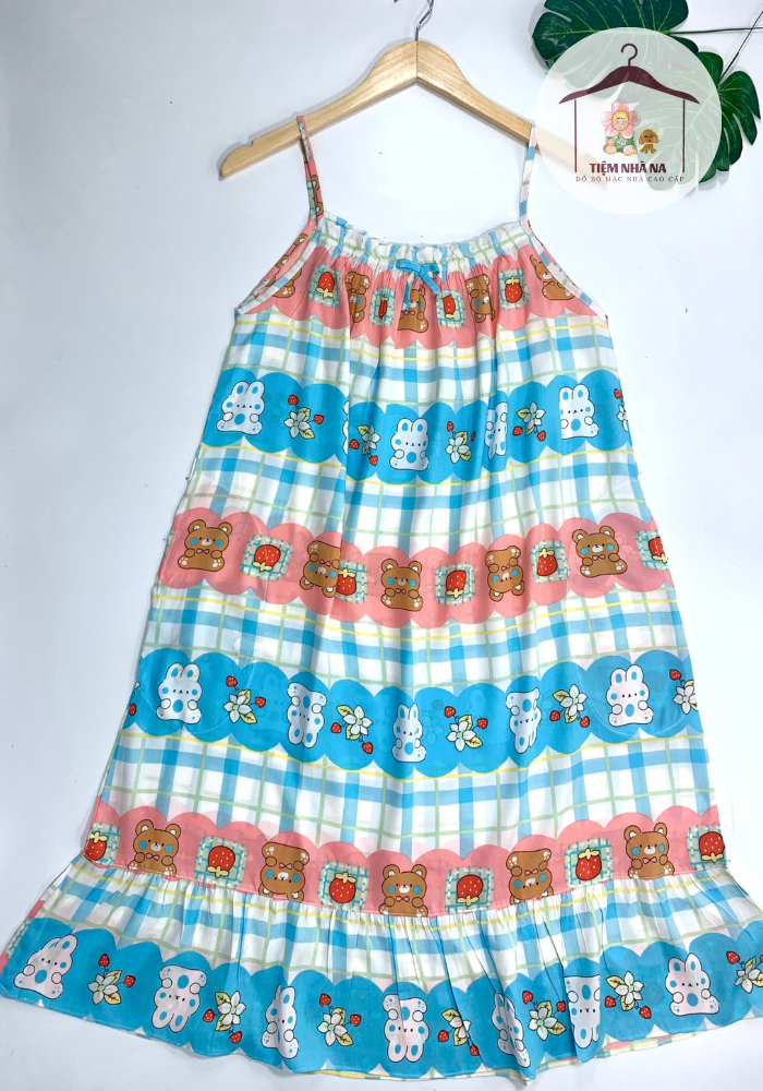 Đồ tole nữ đầm 2 dây free size , đầm lanh mặc nhà f21 vnxk