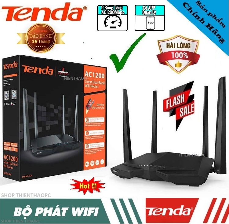 Bộ phát wifi 1200mbps băng tần kép ten da ac6