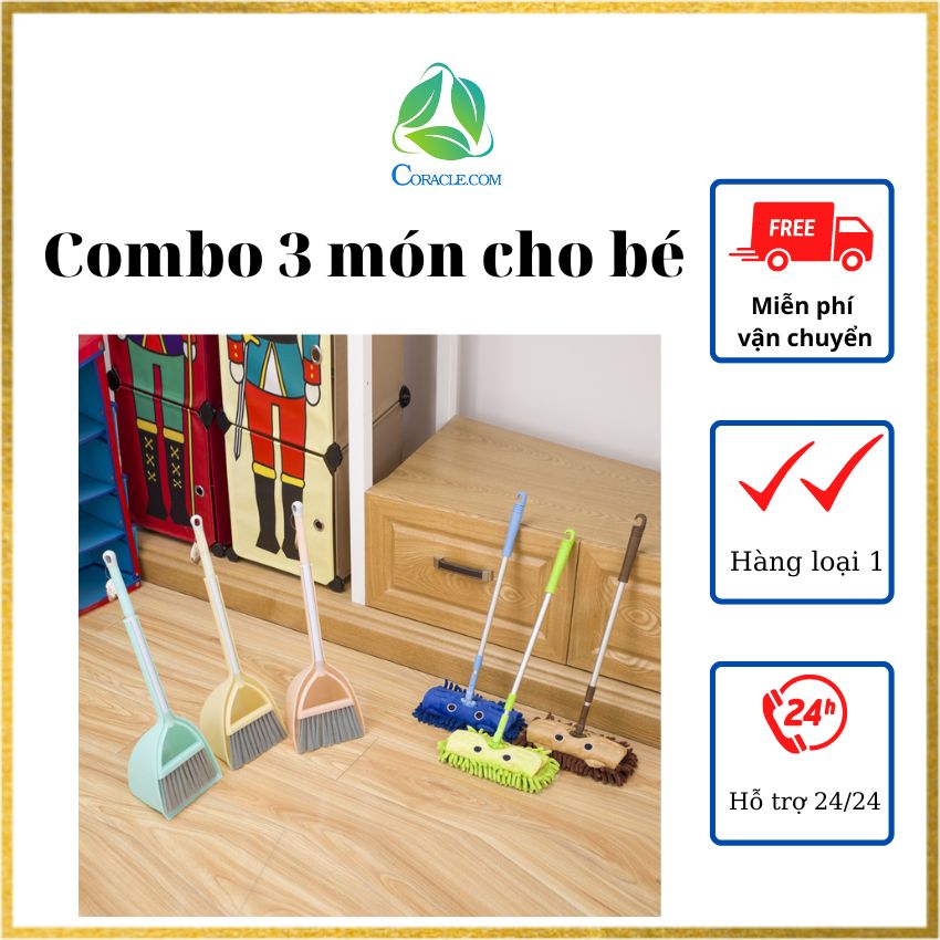 [Feeship] Đồ Chơi, Bộ chổi, Quét Rác Và Cây Lau Mini Cho Bé Tập Làm Việc Nhà.Coracle MS001. Đồ chơi Giáo dục_Bộ Chổi Quét Nhà Cho Bé.