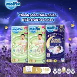 [Tặng Bộ Chăn Gối Gấu Molfix] Combo 3 - Mix ngày  đêm - 2 gói Tã quần Molfix Thiên Nhiên Super Jumbo + 1 gói đêm Sweet Dreams Jumbo đủ các size dành cho Bé từ 5-25kg