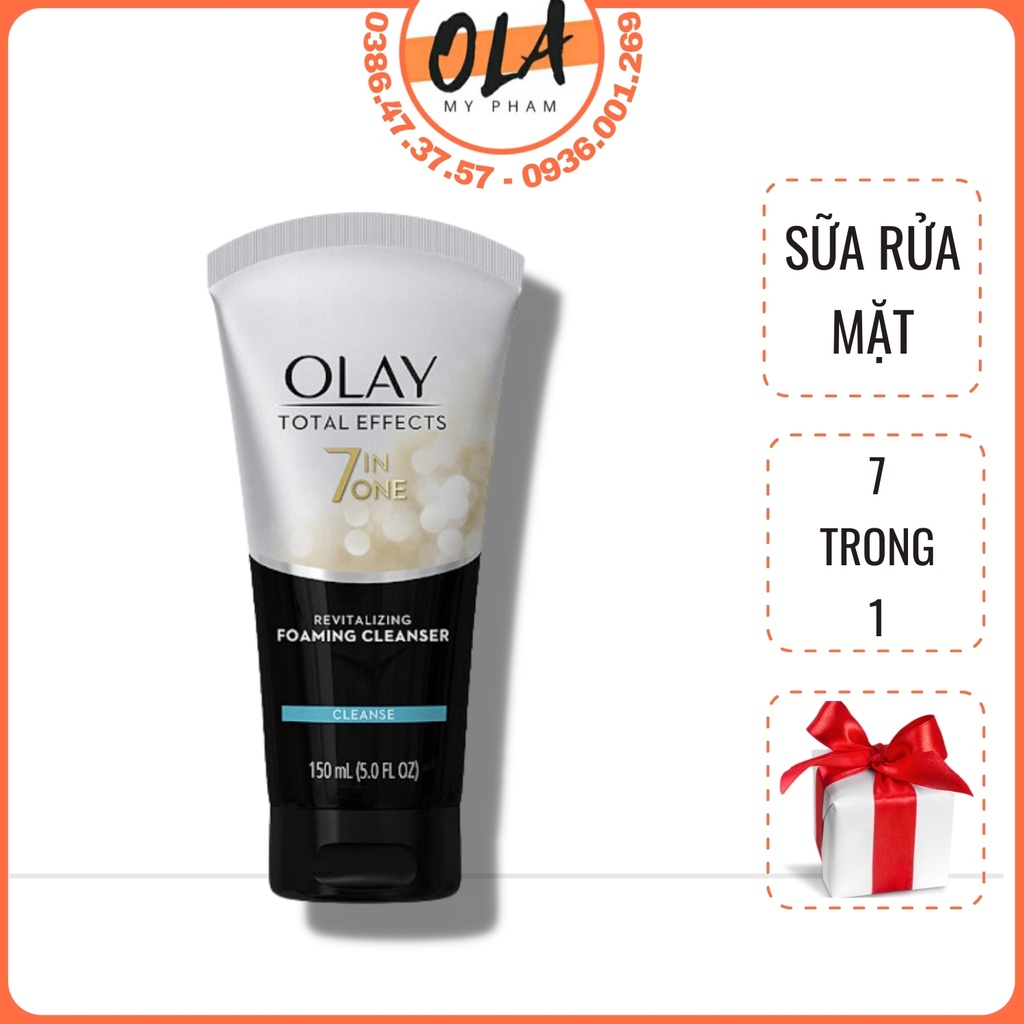 Sữa rửa mặt dưỡng da chống lão hoá 7 trong 1 Olay 150ml của Mỹ - mỹ phẩm ola