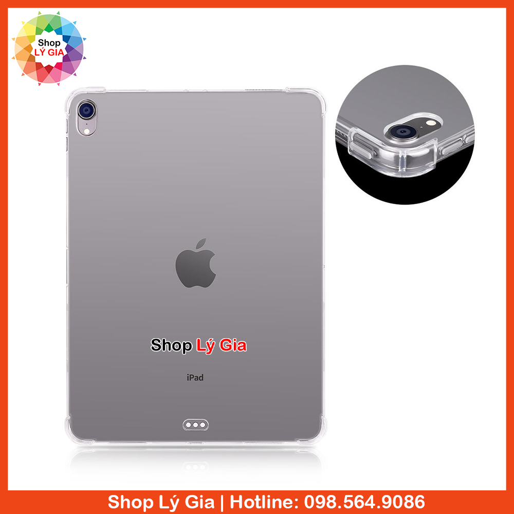 Ốp lưng trong suốt chống sốc cho iPad Pro 11/12.9, Air 1/2/3/4, Mini 1/2/3/4/5/6, Gen 2/3/4/5/6/7/8/9/10