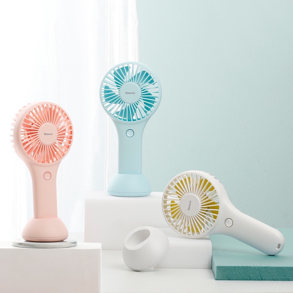 Quạt mini - Quạt tích điện Baseus Y100 Mini USB Fan Di Động để bàn hoặc Cầm Tay Pin bền 1800 mAH Tiện Dụng sử dụng đa năng trong