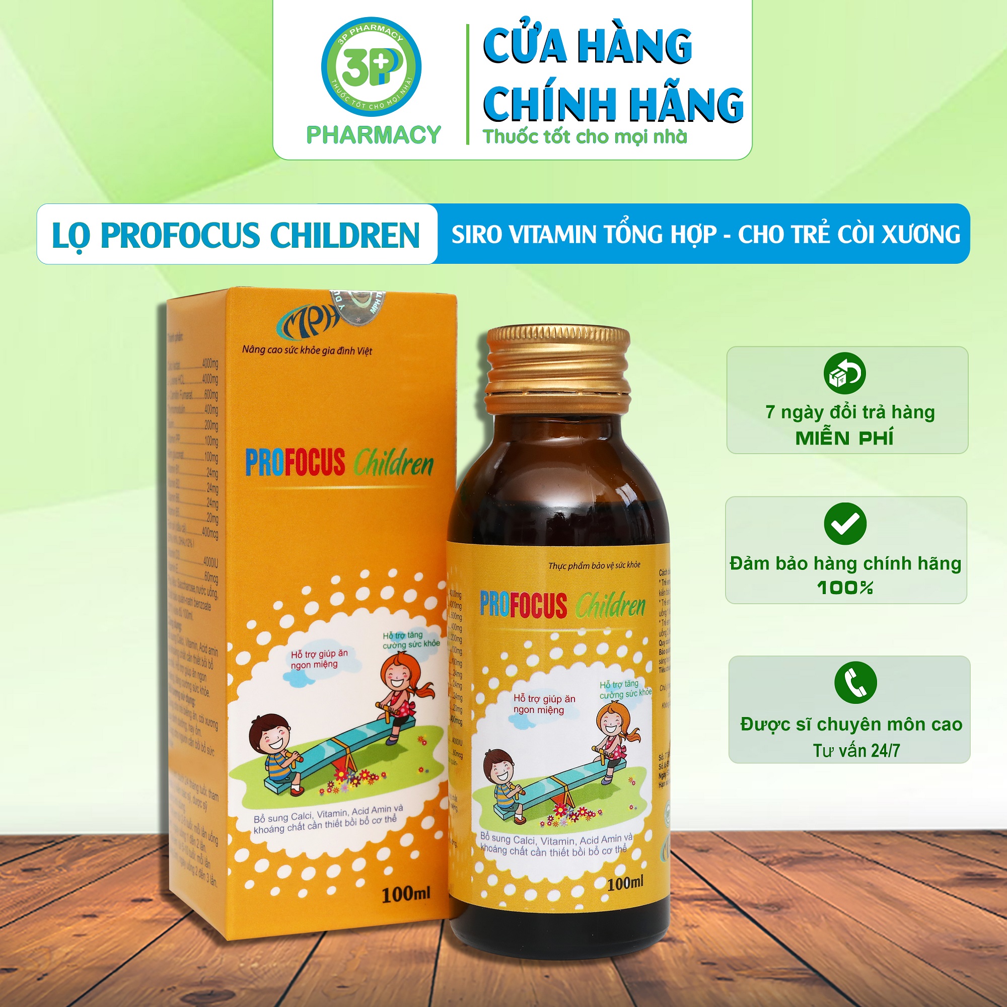 Siro vitamin tổng hợp cho bé Profocus Children siro tăng đề kháng lọ 100ml