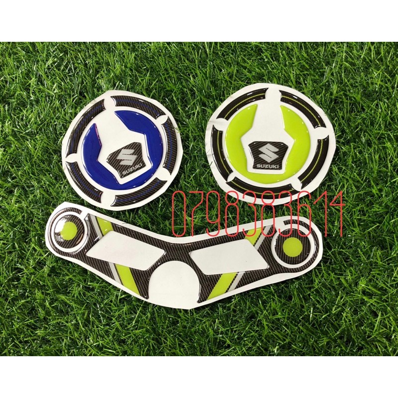 Tem dán gsx150 - trọn bộ 2 món - tem chảng ba nắp bình xăng