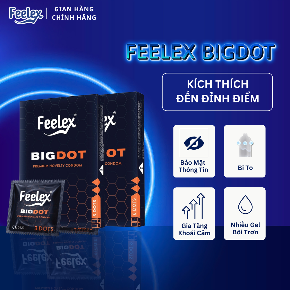  Bao cao su Feelex Bigdot  có bi to nhiều gel bôi trơn 