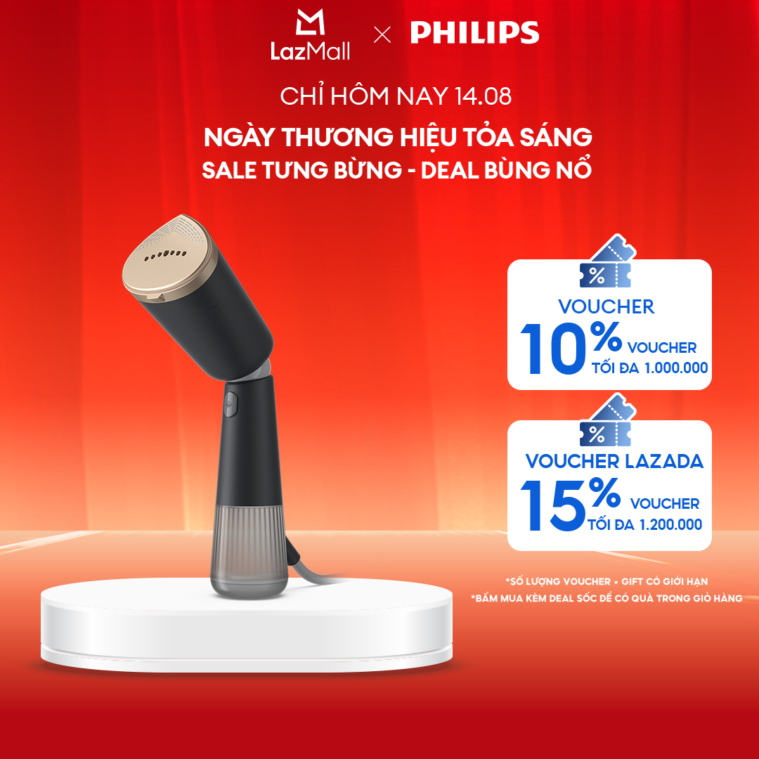 [NGÀY THƯƠNG HIỆU TỎA SÁNG DUY NHẤT 22.04] Bàn Ủi Hơi Nước Cầm Tay Philips STH5030/80 |1400W - Hàng Chính Hãng