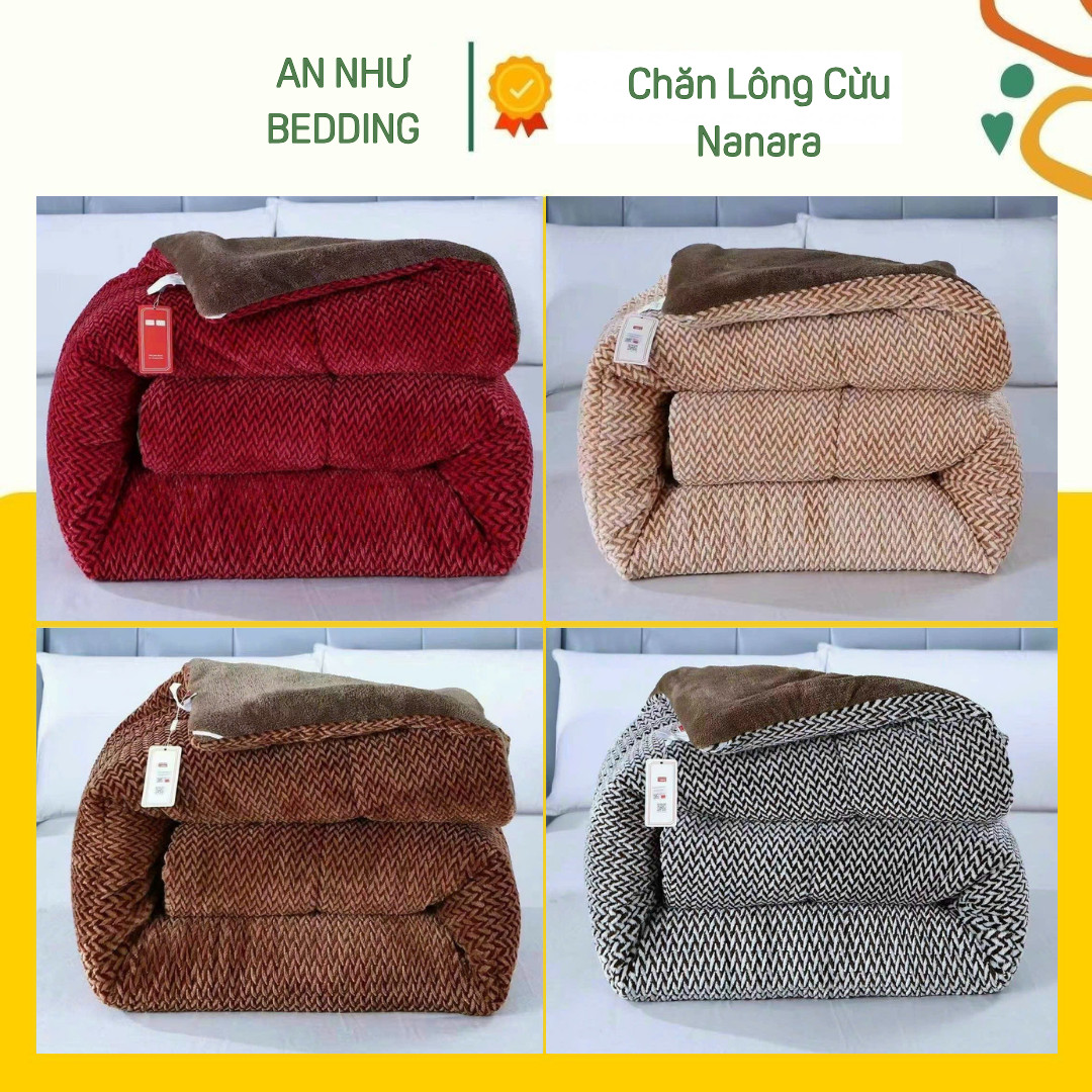 Chăn lông cừu nanara siêu ấm 2mx2m3 nặng 3,5kg an như bedding