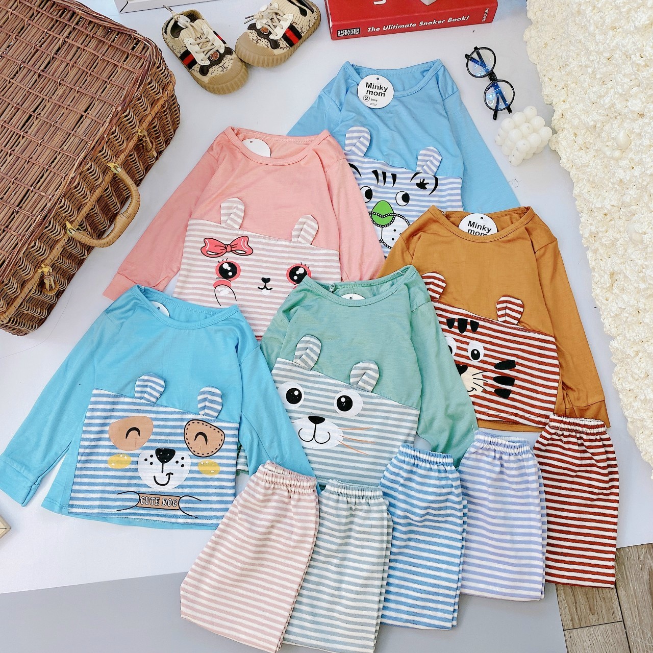 Bộ quần áo trẻ em dài tay , đồ bộ dài tay cho bé trai và bé gái từ 8kg đến 18kg - JKIDS