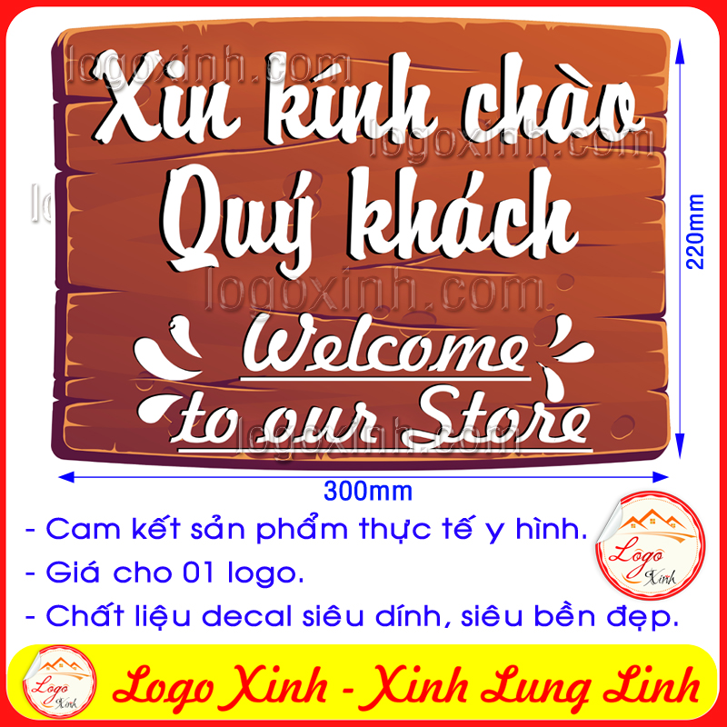 LOGO STICKER DÁN BIỂN WELCOME CHÀO MỪNG KÍNH CHÀO QUÝ KHÁCH DÙNG DECOR CHO NHÀ CỬA, QUẦY QUÁN