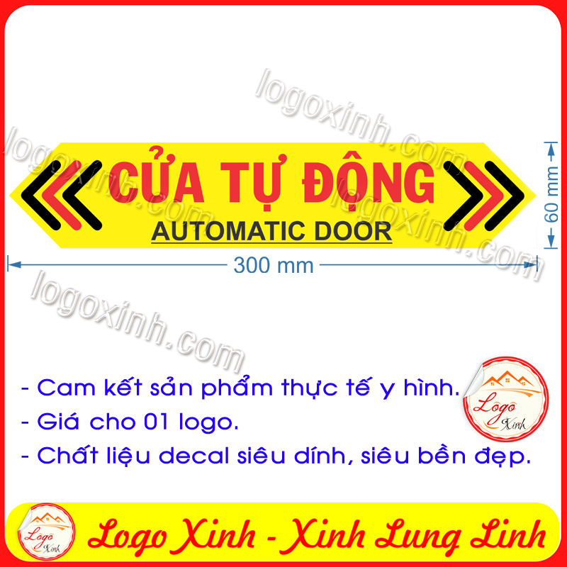 LOGO STICKER CỬA TỰ ĐỘNG, BIỂN BÁO CỬA TỰ ĐỘNG MỞ - AUTOMATIC DOOR