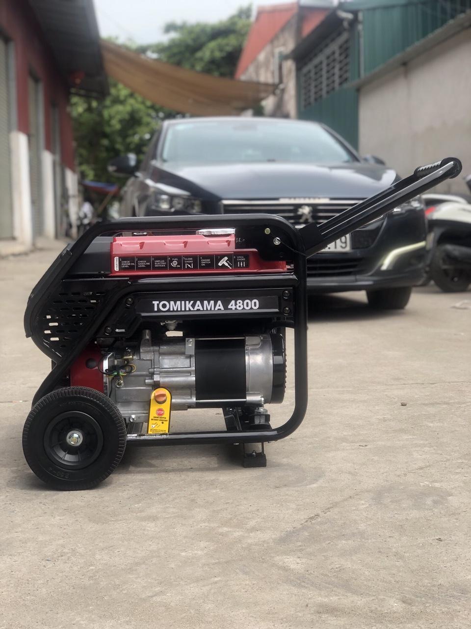 Máy phát điện chạy xăng Tomikama 4800 giật tay, máy phát điện gia đình 3kw