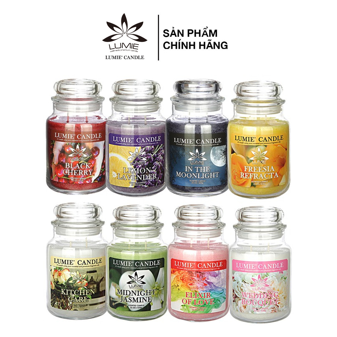 Nến thơm cao cấp hàn quốc lumie candle size l 630g - 42 mùi hương nhập khẩu