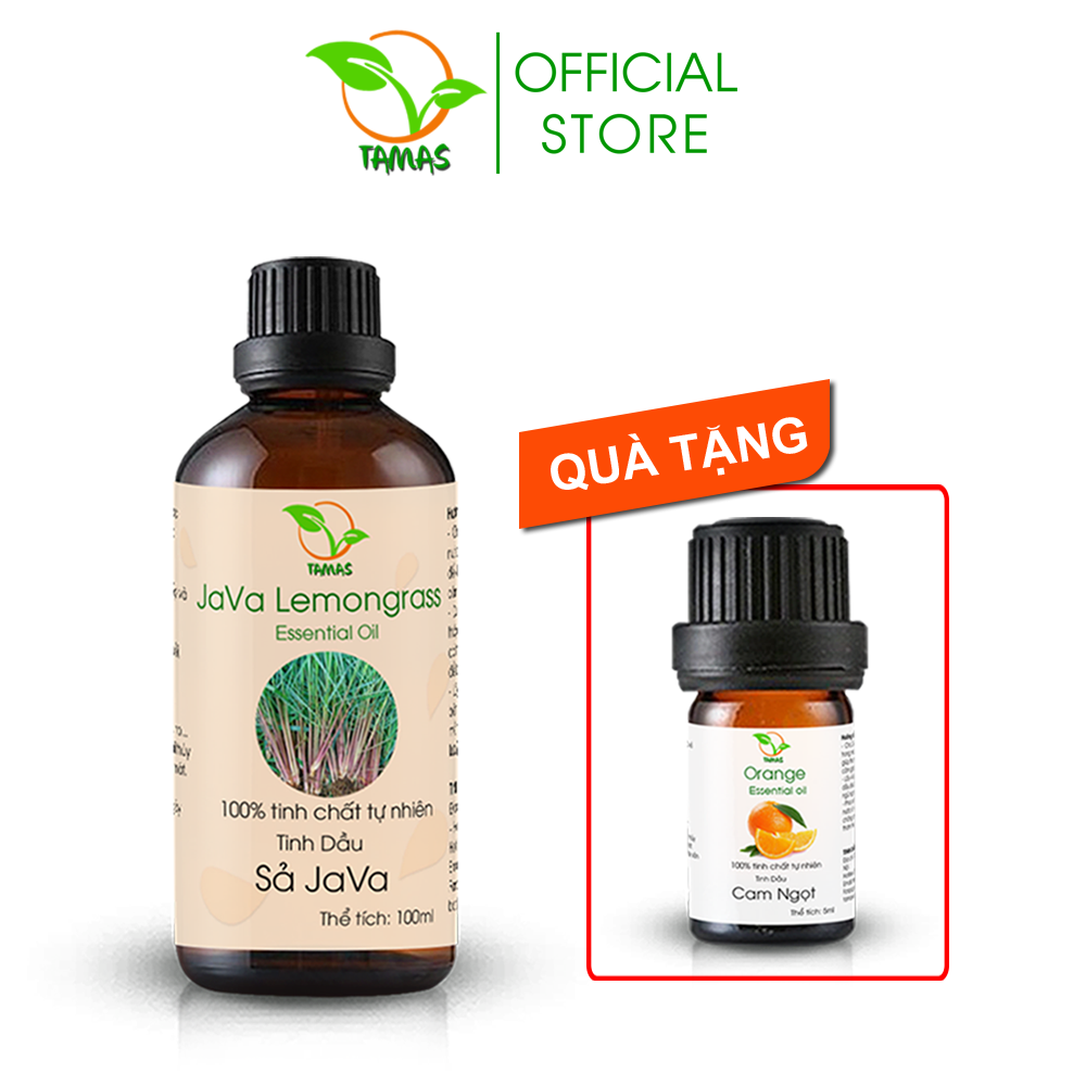 Tinh dầu sả java nguyên chất tamas 100ml, khử mùi, khử khuẩn, đuổi muỗi và côn trùng hiệu quả