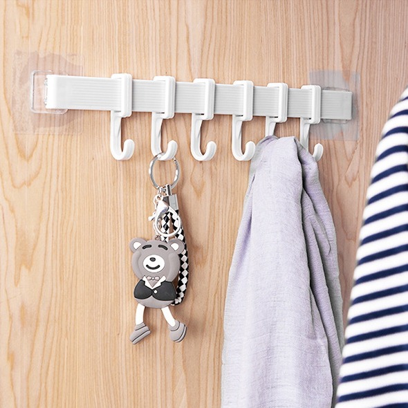 [HCM][LOẠI TỐT] THANH TREO ĐỒ 6 MÓC DÁN TƯỜNG SIÊU DÍNH - GIÁ TREO QUẦN ÁO TREO KHĂN NHÀ TẮM NHÀ BẾP TỦ QUẦN ÁO KHÔNG CẦN KHOAN ĐỤC TƯỜNG CHỊU LỰC SIÊU CHẮC