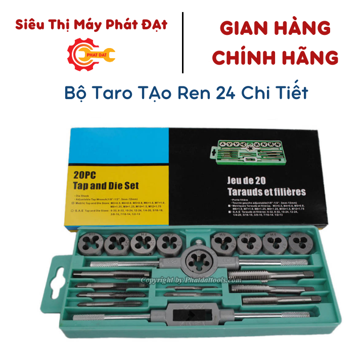 Bộ taro tạo ren trong và ren ngoài 20 chi tiết phủ titan