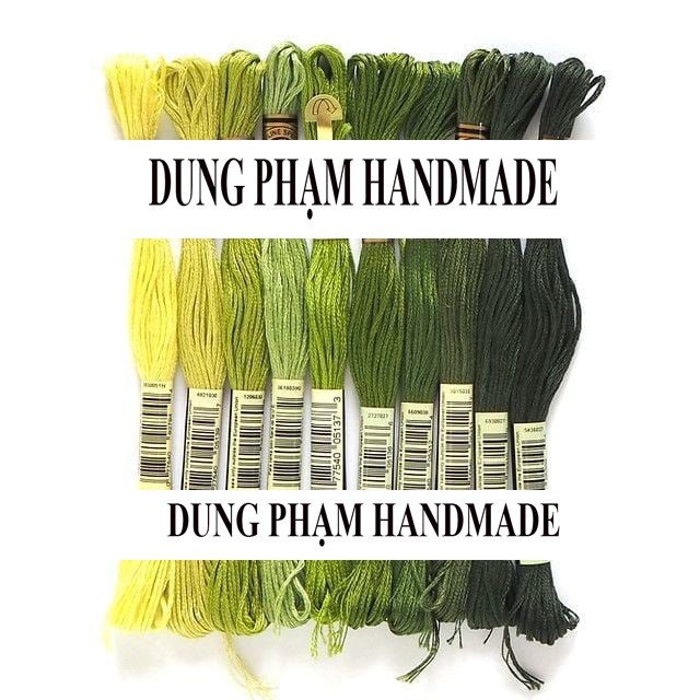 Set 10 tép chỉ thêu - màu như hình - chỉ thêu cotton cxc / a 11