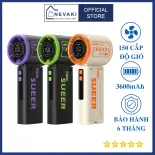 Quạt cầm tay mini NEVAKI SUEER tốc độ cao, 150 cấp độ gió làm mát, màn hình hiển thị LCD