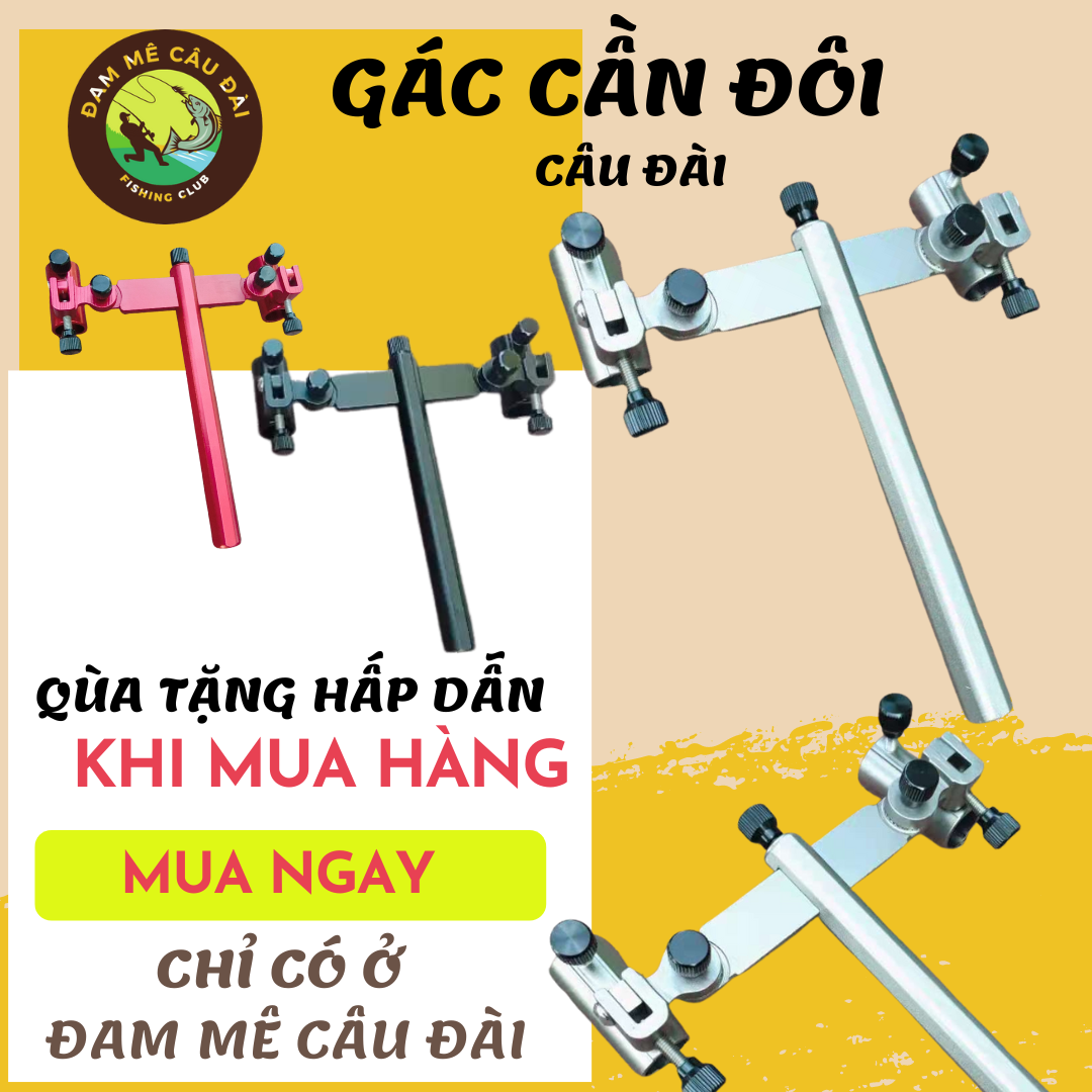Gác cần đôi câu cá , câu đài , gác cần đôi gắn thùng câu cá