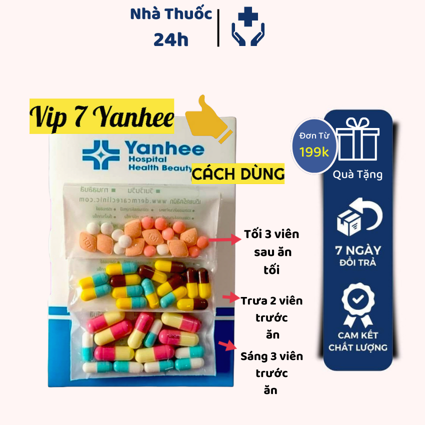Giảm cân yanhee vip 7 thái lan dành cho người cơ địa khó giảm giảm cân an toàn hiệu quả 7 viên / ngày NT 24h
